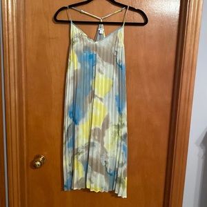 NWT XL bar lll “Sky Dream” pleated thin adjustable straps dress